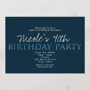 Convite de Aniversário de 13 Anos Azul 13