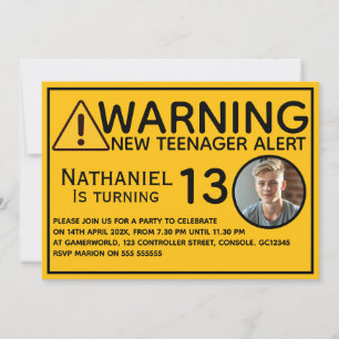 Convite de Aniversário de 13 anos engraçado para n