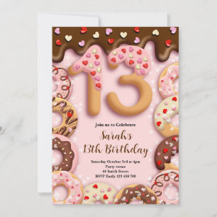 Convite de Aniversário de 13 Anos para Meninas