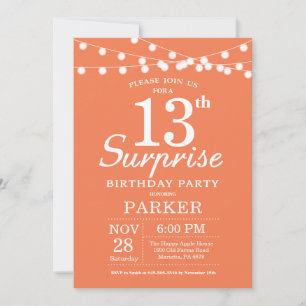 Convite de Aniversário de 13 anos Surpresa Coral