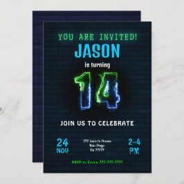Convite de Aniversário de 14 anos para Menino