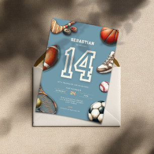 Convite de Aniversário de 14 Anos para Meninos de