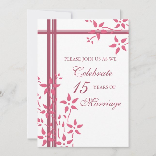 Convite de Aniversário de 15 Anos com Tema Floral  (Frente)