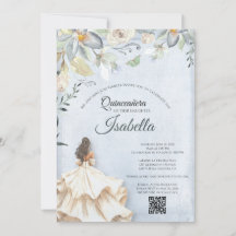 Convite de Aniversário de 15 Anos Elegante Quincea