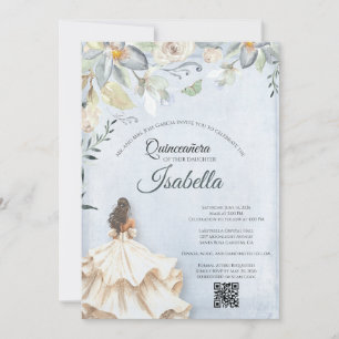 Convite de Aniversário de 15 Anos Elegante Quincea