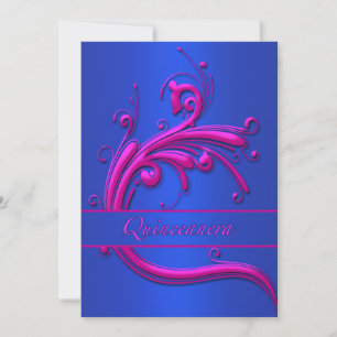Convite de Aniversário de 15 Anos Quinceanera Rosa