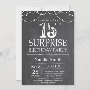 Convite de Aniversário de 15 anos Surpresa Quadro 