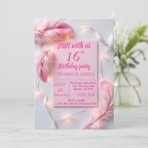 Convite de Aniversário de 16 Anos Elegante com Pen