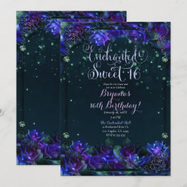 Convite de Aniversário de 16 anos Enchanted Purple
