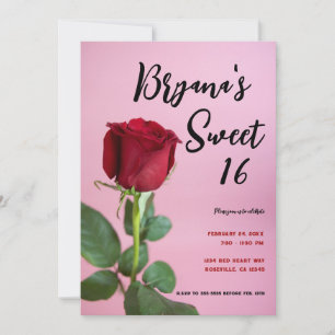 Convite de Aniversário de 16 Anos Festa Doce Rosa