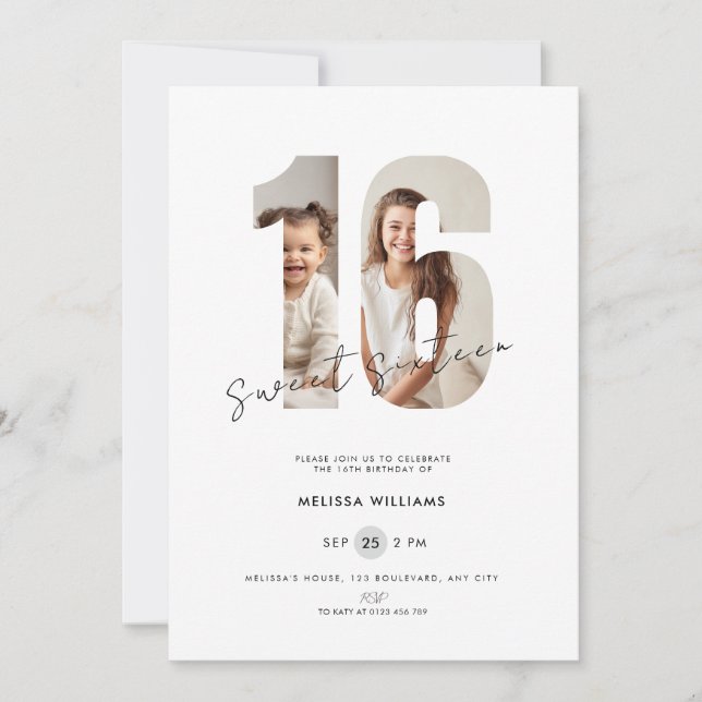 Convite de Aniversário de 16 Anos Personalizado Br (Frente)