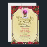 Convite de Aniversário de 16 Anos Rose Vermelho Am<br><div class="desc">Convites de Festa de Aniversário</div>