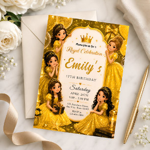 Convite de Aniversário de 17 Anos da Princesa Real