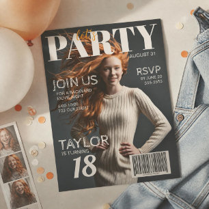 Convite de Aniversário de 18 anos Estilo Revista d