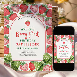 Convite de Aniversário de 1 Ano Berry