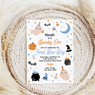 Convite de Aniversário de 1 ano Blue Spooky One