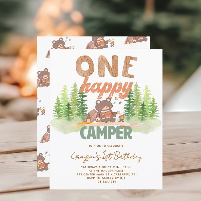 Convite de Aniversário de 1 ano Budget One Happy C (Criador carregado)