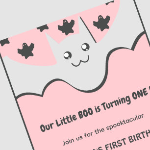 Convite de aniversário de 1 ano com tema de Hallow