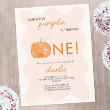 Convite de Aniversário de 1 Ano com Tema de Outono
