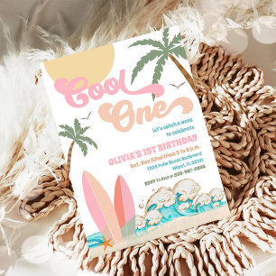 Convite de Aniversário de 1 Ano com Tema de Praia