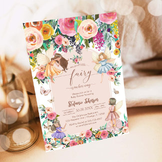 Convite de Aniversário de 1 Ano da Fada Flor Silve