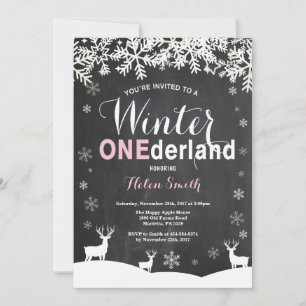 Convite de Aniversário de 1 Ano da Menina Winter O
