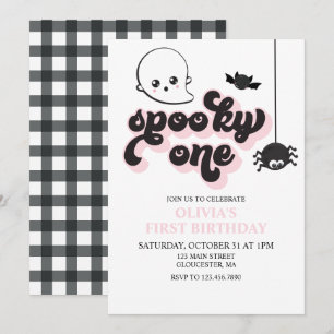 Convite de Aniversário de 1 ano de Halloween Assus