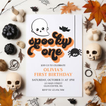 Convite de Aniversário de 1 ano de Halloween Assus