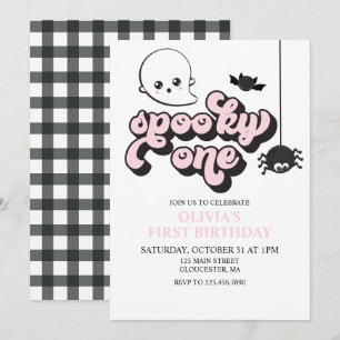 Convite de Aniversário de 1 ano de Halloween Assus