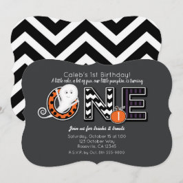 Convite de Aniversário de 1 ano de Halloween de Ou