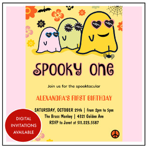 convite de aniversário de 1 ano de Halloween fanta
