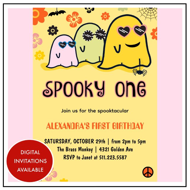 convite de aniversário de 1 ano de Halloween fanta (Halloween-1st-birthday-invitation-ghost-spooky-one-1)