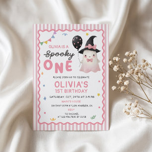 Convite de Aniversário de 1 Ano de Menina Divertid