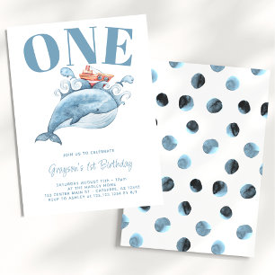 Convite de Aniversário de 1 Ano do Baleia Azul