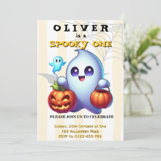Convite de Aniversário de 1 ano do Halloween Assus