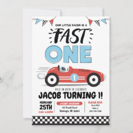 Convite de Aniversário de 1 Ano do Menino com Carr