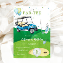 Convite de Aniversário de 1 Ano do Menino de Golfe