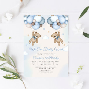 Convite de Aniversário de 1 Ano do Ursinho de Pelú