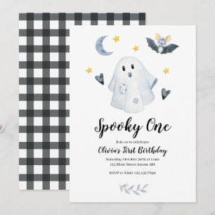 Convite de Aniversário de 1 Ano Fantasma de Hallow