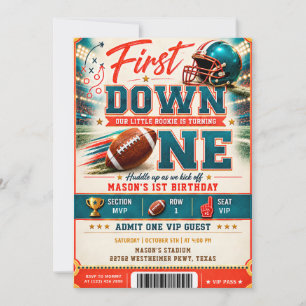 Convite de Aniversário de 1 ano First Down MVP Foo