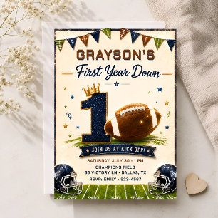 Convite de Aniversário de 1 Ano First Year Down