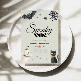 Convite de Aniversário de 1 Ano Green Halloween Sp