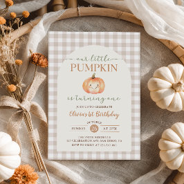 Convite de Aniversário de 1 Ano Little Pumpkin Fal