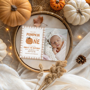Convite de Aniversário de 1 Ano Little Pumpkin Gin