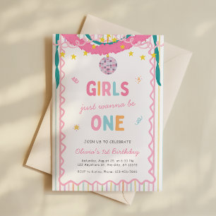 Convite de Aniversário de 1 Ano Menina Quer Ser Um