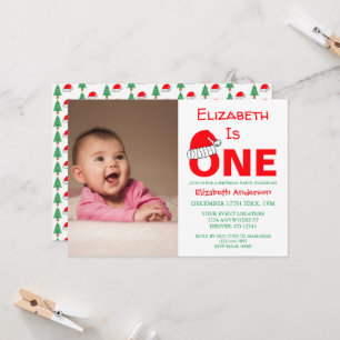 Convite de Aniversário de 1 ano no Natal