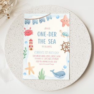 Convite de Aniversário de 1 Ano Onder the Sea