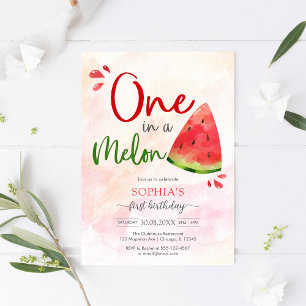 Convite de Aniversário de 1 Ano One In A Melon