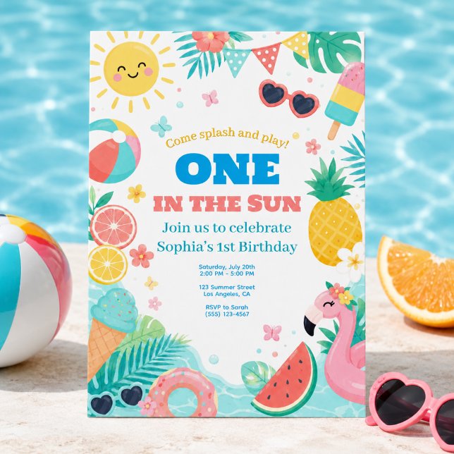 Convite de Aniversário de 1 Ano One in the Sun Fes (Criador carregado)