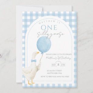Convite de Aniversário de 1 Ano One Silly Goose